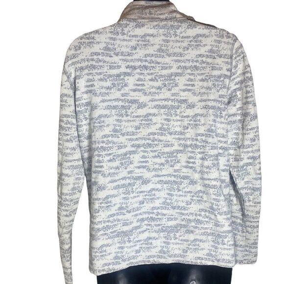 Zyia active textured knit grey/cream zip up jacket stretchy athleisure lounge - Picture 7 of 10